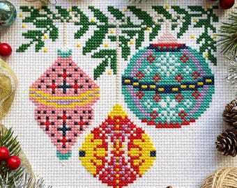Christmas ornament cross stitch pattern PDF - instant download #CS289