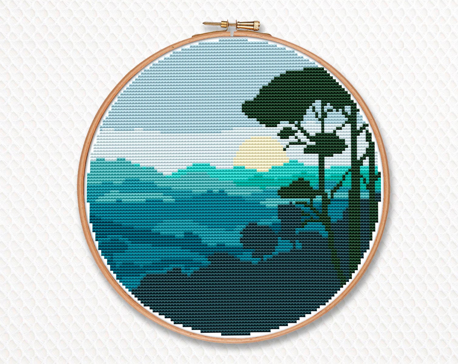 Round Landscape Cross Stitch Pattern PDF Instant Download - Etsy