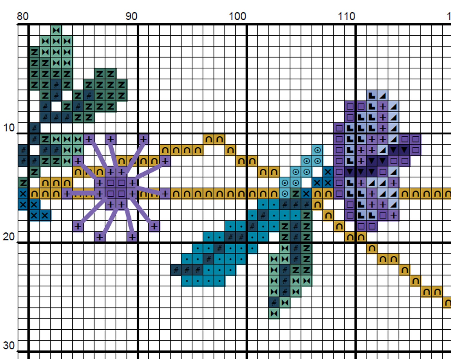 Blue Wreath Cross Stitch Pattern PDF - Instant Download - Cross Stitch ...