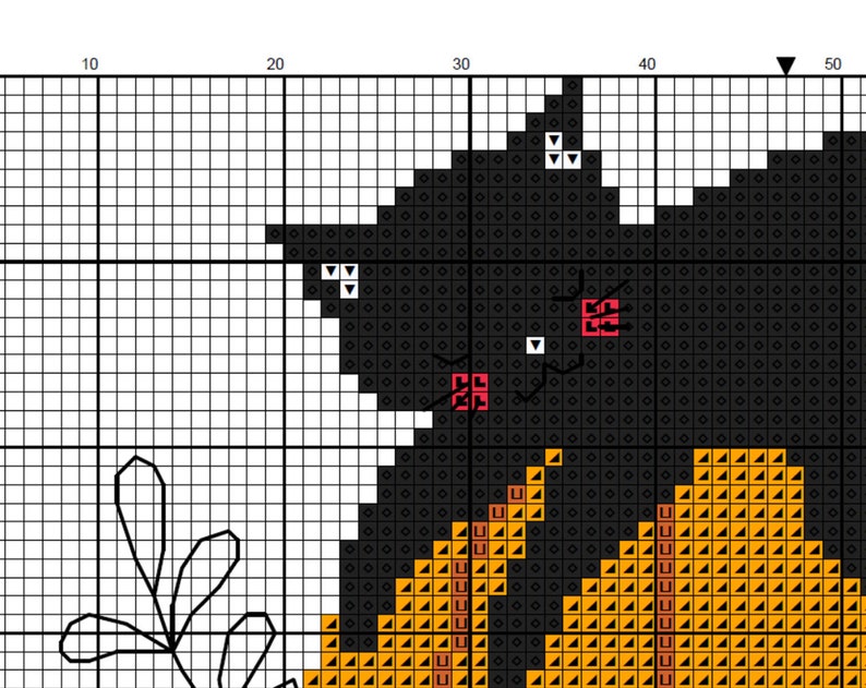 Black Cat Cross Stitch Pattern PDF - Instant Download - Halloween Decor ...