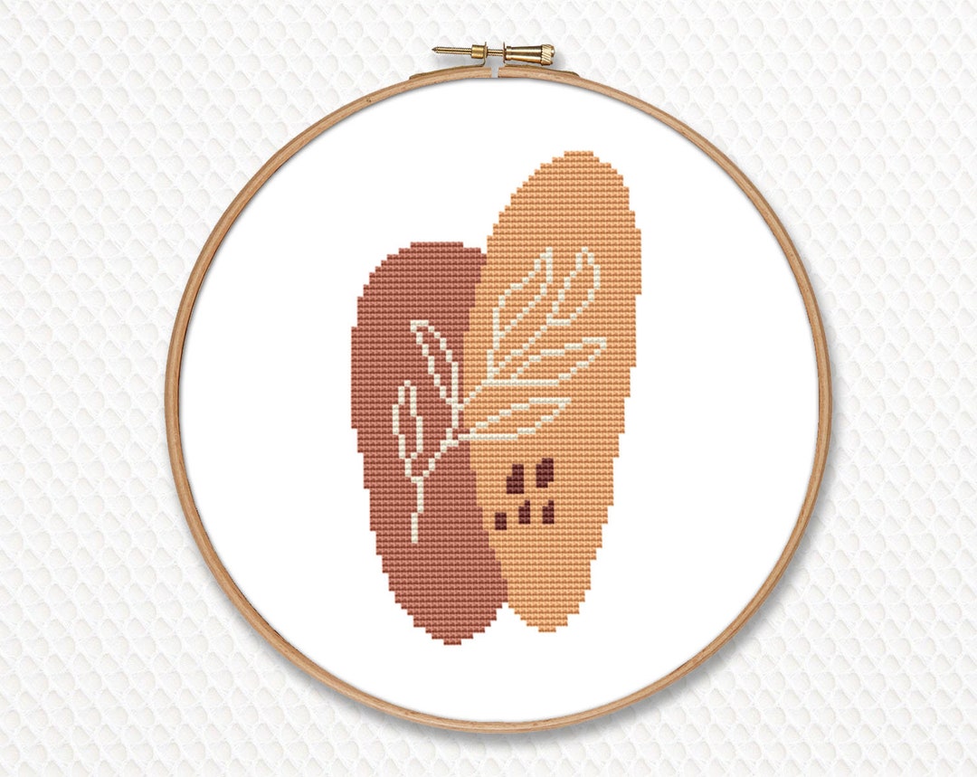 Floral Mosaic Cross Stitch Pattern PDF Nature Plant Art Easy Etsy