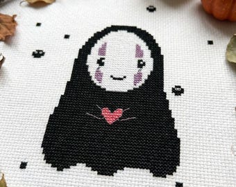 Kawaii anime cross stitch pattern PDF - cute easy crafts funny diy No face character Japanese cartoon printable - digital download CS312