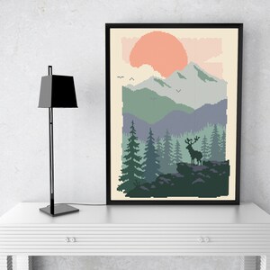 Nature Cross Stitch Pattern PDF Instant Download Tree Landscape Forest ...