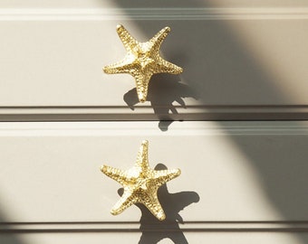 Solid brass Starfish pulls knobs handles, Cupboard Door Handles, cabinet Knobs, Cabinet Door Knobs,kitchen door handle pulls,dresser knobs