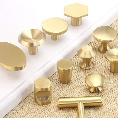 Solid Brass Mini Knobs Gold Pulls Knobs Gold Cupboard Door Etsy Australia