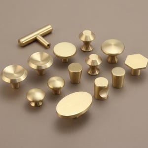 Mini boutons en laiton massif, poignées de poignées dorées, poignées de porte de placard dorées, quincaillerie de meubles, boutons de porte d'armoire