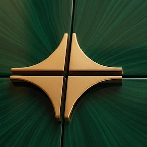 Pomelli per mobili a triangolo curvo dorato/pomelli geometrici, maniglie per ante di armadietti dorate, pomelli per mobili moderni, pomelli per ante di armadietti