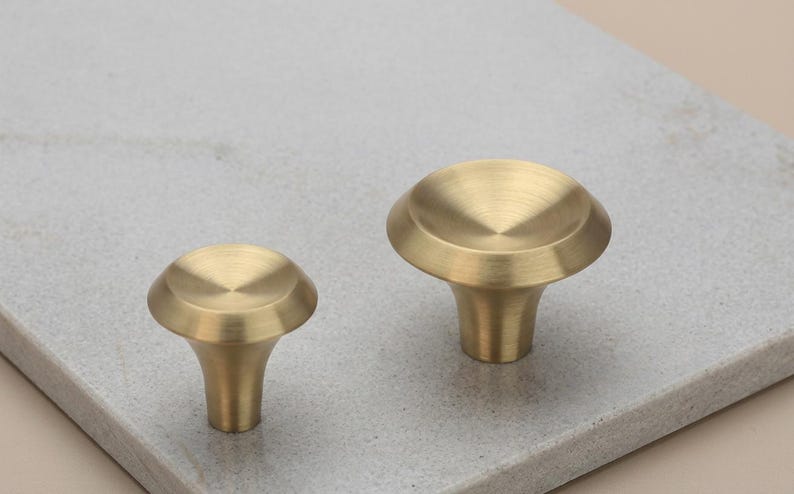 Massivem Messing Mini Knäufe Gold Pulls Knöpfe, Gold Schranktürgriffe, Möbelbeschläge, Schranktürknöpfe Bild 3