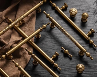 Custom Engraved Antique brass Elegant Cabinet handle,distressed Drawer Knob,Dresser Pull,Wardrobe handle,modern Furniture Hardware,Door pull