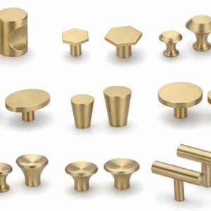 Massivem Messing Mini Knäufe Gold Pulls Knöpfe, Gold Schranktürgriffe, Möbelbeschläge, Schranktürknöpfe Bild 4