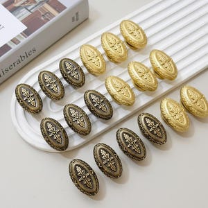 Barocke Knöpfe aus massivem Messing Griffe, Gold Schrank Türgriffe, individuell gravierte rocco Schrank Knöpfe, Kleiderschrank Türgriff, antiker Messingknopf Bild 7