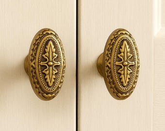 Baroque drawer knob,Antique brass Pull knob,Custom Engraved Cupboard Door Handle,dresser cabinet Knob,Gold wardrobe handle,Solid closet pull