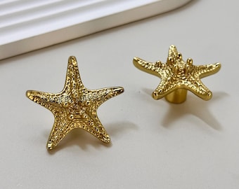 Solid brass Starfish pulls knobs handles,Cupboard Door Handles,Custom Engraved cabinet Knobs,Wardrobe Knobs,kitchen handle pull,dresser knob