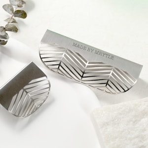 Silber unsichtbare Schubladenknäufe, kreative Blatt Schranktürgriffe, individuell gravierte Schrankknöpfe, Garderoben-Türgriffe, hohle Schrankgriffe