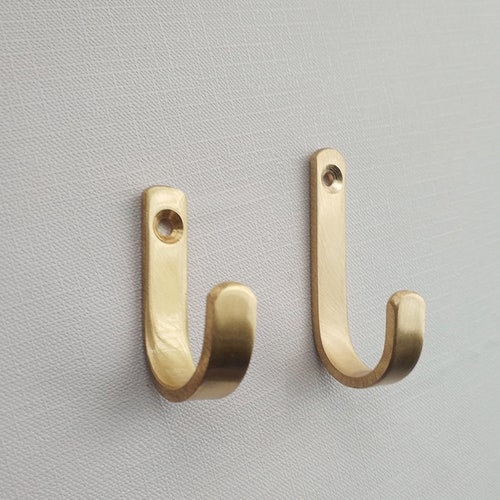 Solid Brass Tapered Hook Brass Coat Hook Minimalist Wall Etsy