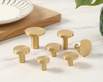 Solid brass round flat knobs,Single hole Cupboard Handles,Custom Engraved furniture hardware,Cabinet Door Pulls,Dresser knobs,Wardrobe pulls