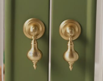 Modern Drop brass Drawer Pulls knobs,bedroom cabinet knobs,Custom Engraved luxury pendant Door Handles,solid brass cupboard nursery pulls
