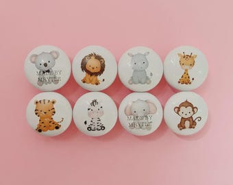 Lovely Animals Nursery Decorations knobs,Drawer dresser handles,Custom Engraved children bedroom knobs,door knobs pulls,38mm kitchen knobs