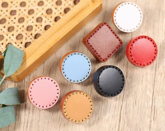 Colorful leather brass Knobs Cabinet Pull Door Knob Dresser handles Decorative Drawer Knobs Nursery Hardware pulls cupboard leather knobs