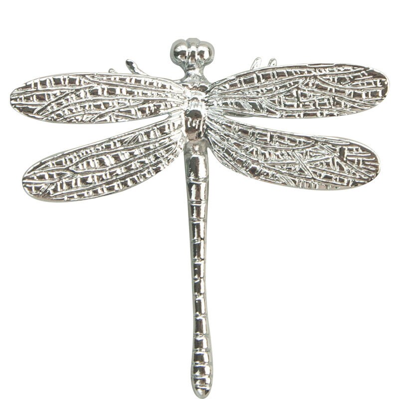 Brush Silver Dragonfly Drawer Pulls Knobs Insect Cupboard Etsy