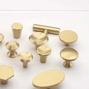 Solid brass mini knobs gold Pulls knobs, gold Cupboard Door Handles, furniture hardware, Cabinet Door Knobs zdjęcie 3