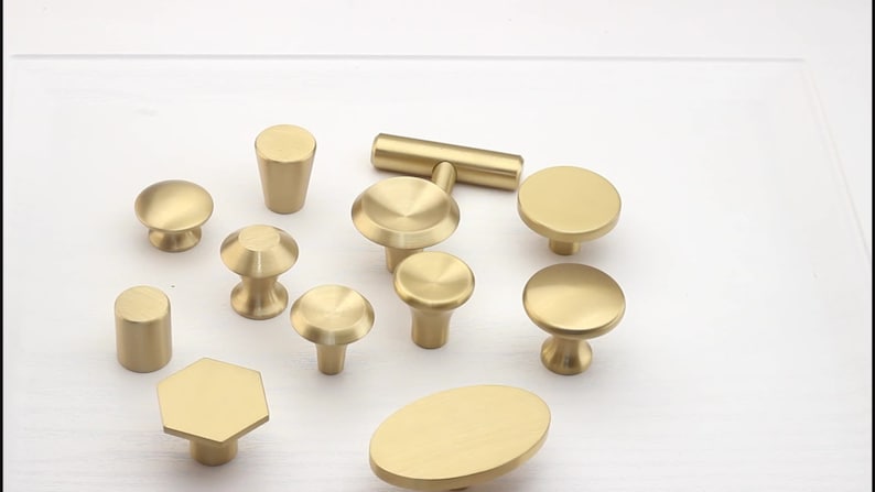 Solid brass mini knobs gold Pulls knobs, gold Cupboard Door Handles, furniture hardware, Cabinet Door Knobs zdjęcie 3