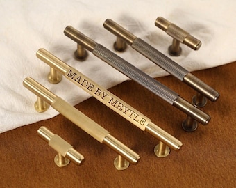 Custom Engraved Extra long antique brass cabinet handle,T bar pull Drawer Dresser pull,Door wardrobe handle,Modern Furniture Hardware knob