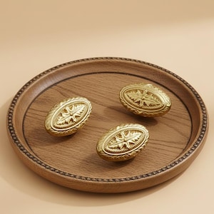 Barocke Knöpfe aus massivem Messing Griffe, Gold Schrank Türgriffe, individuell gravierte rocco Schrank Knöpfe, Kleiderschrank Türgriff, antiker Messingknopf Bild 4