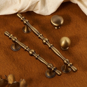 Vintage antique brass cabinet handle,Drawer ball knob Dresser round knob,Custom Engraved Cabinet Pull,Furniture Hardware,Brass wardrobe pull