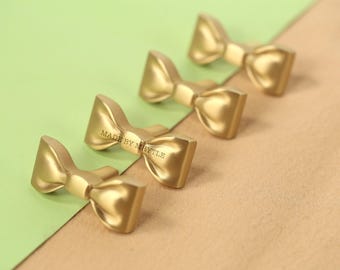 Bow knot brass Drawer Pulls knobs,girl room Cupboard Door Handles,Custom Engraved solid brass cabinet Knobs,Door handles,dresser pulls
