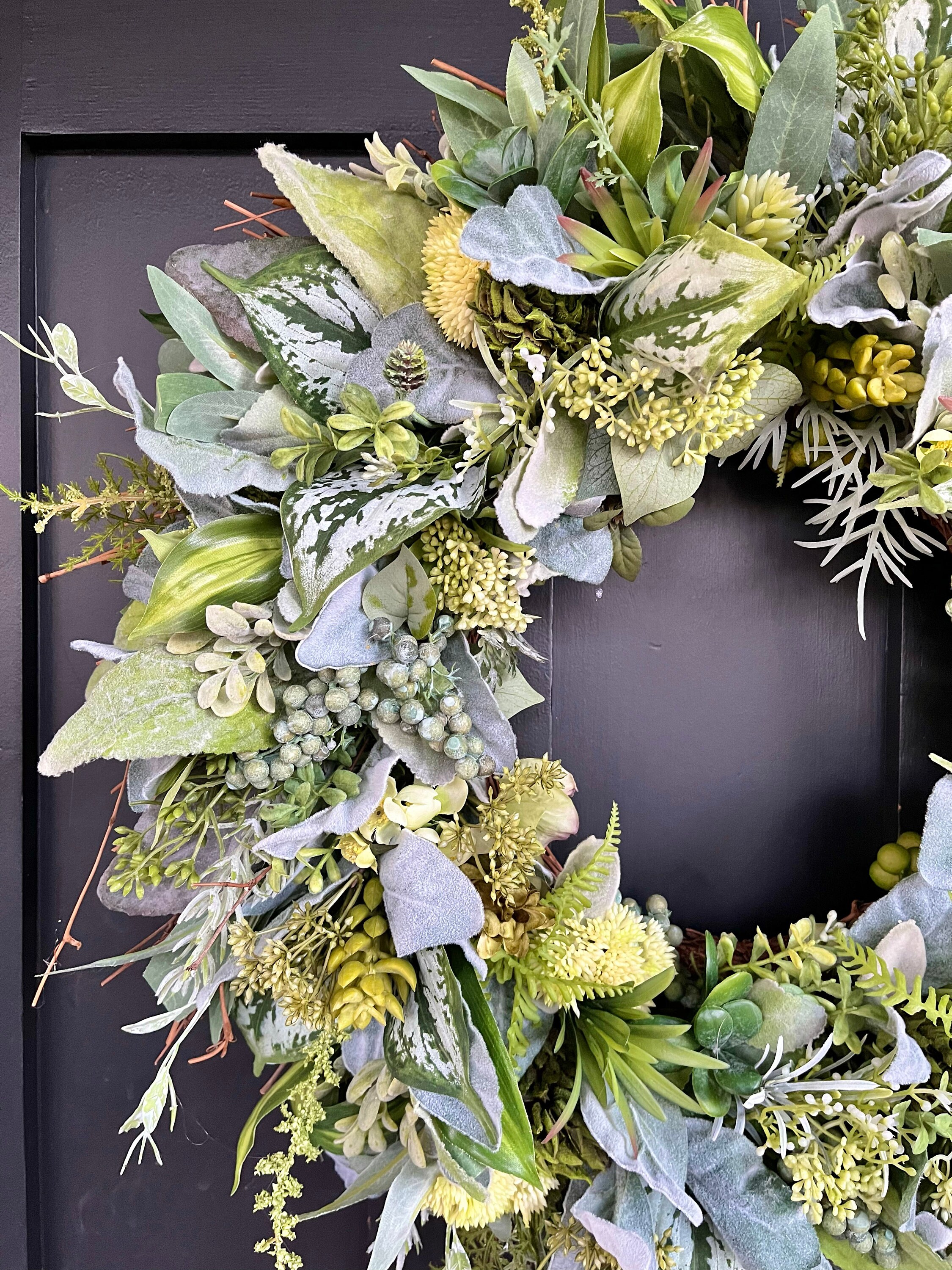 Spring Light Green Floral Wreath main image 1
