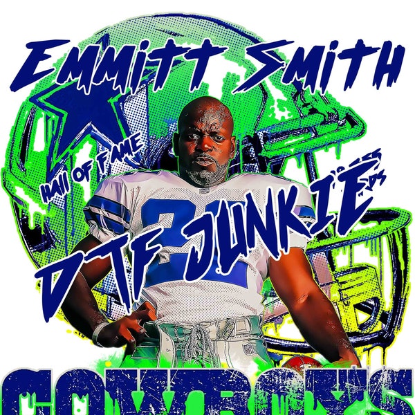 Emmitt Smith, T-shirt design, Football designs, Cowboys Fan, Cowboys T-shirt Design, DTF print ready File