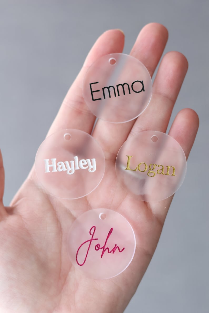 Personalised Round Wine Glass Name Charms Custom Name Tag Etsy Australia