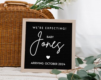 Digital Neutral Pregnancy Announcement Social Media Template Baby Announcement Girl Gender Reveal Boy Announce Editable Template