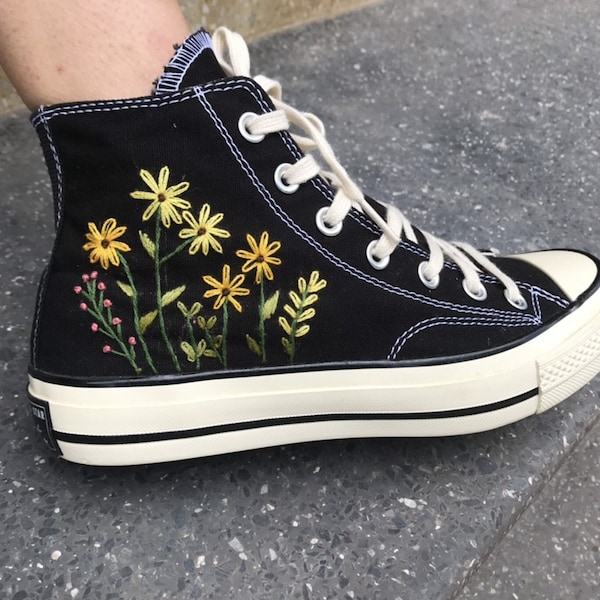 Sunflower Converse Etsy