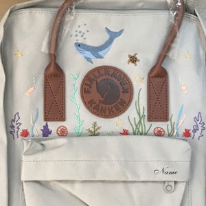 Embroidered Kanken Backpack: Custom Sea Life Design