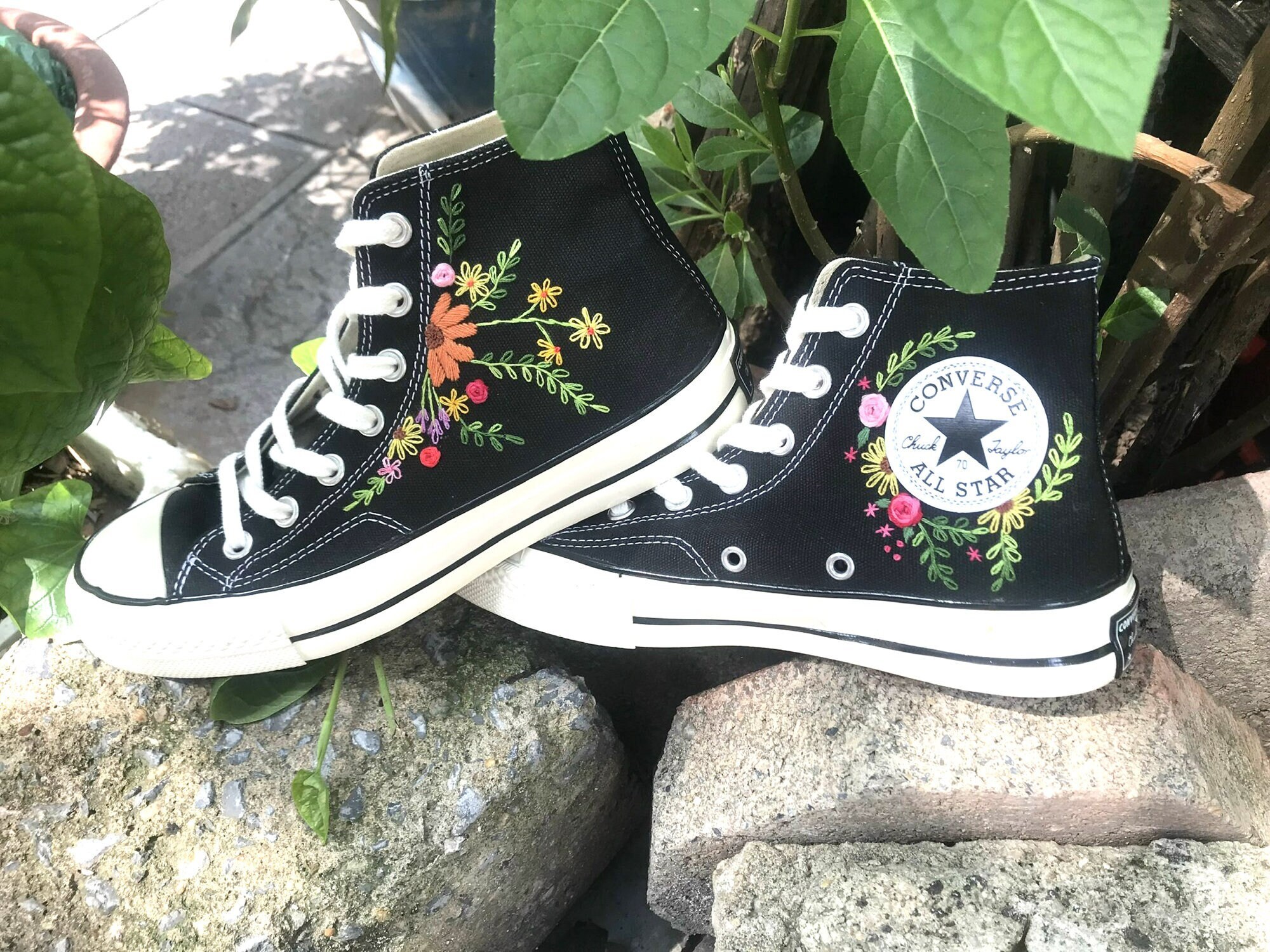 converse with flower on side