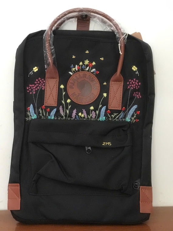 カスタム刺繍カンケンバックパック：ハチ、蝶、花のデザイン - Etsy 日本