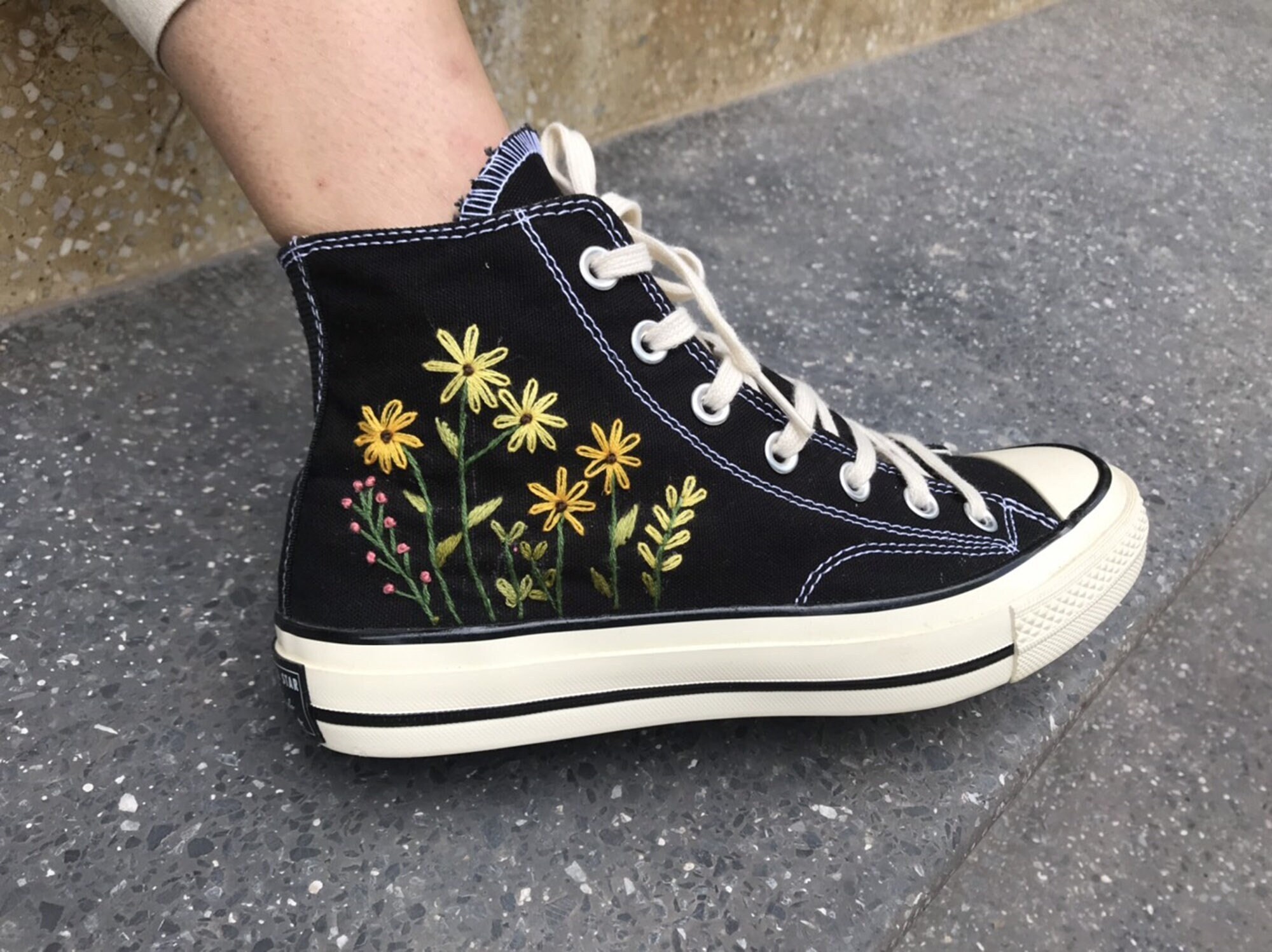 Sunflower Converse - Etsy