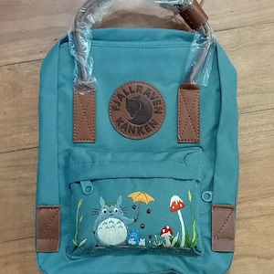Cartoon character embroidered backpack  - Custom Kanken backpack embroidery mushroom - Fjallraven embroidery Chibi - school Fjallraven