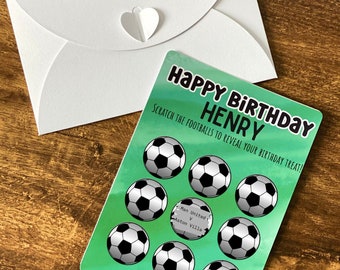 Personalised Birthday Scratch Card, Birthday Surprise Reveal, Birthday Scratch Card, Surprise Card, Birthday Surprise Reveal, Football Card