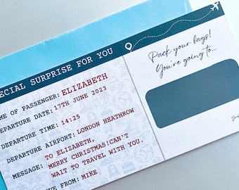 Personalised Boarding Pass, Suprise Scratch Card, Scratch Card, Travel Scratch Card, Personalised Gift Card,Boarding Ticket,Scratch Off Card
