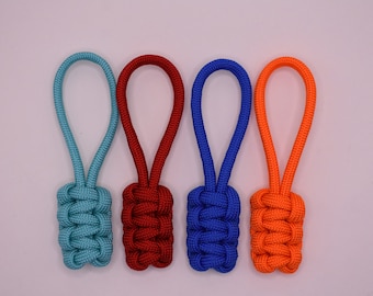 Paracord Zipper Pulls - Set of 3 - PICK YOUR COLOR- Coat & Bag Zipper - Outdoors, Camping, Rope Key Ring Keychain Accessory - 550 Cord