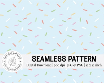 Blue Sprinkles Repeat Pattern Digital Paper | Seamless Design, Seamless Files, Scrapbook Paper, Commercial Use, Seamless Pattern PNG