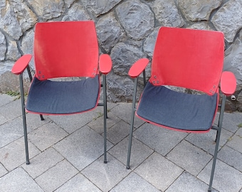 A pair of Vintage Shell Lounge Chair Niko Kralj / Red Chair / Stol Kamnik / Yugoslavia / Vintage Chair / Vintage Design Niko Kralj