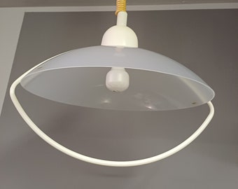 Vintage White Matt Pendant Lamp / Meblo Guzzini / Ceiling Lamp / Italian Design / Mid Century Ceiling Light / Retro lighting