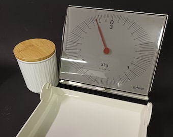 Kitchen Scale / Gorenje, Yugoslavia / Original Packaging / Wall Plastic Kitchen Scale