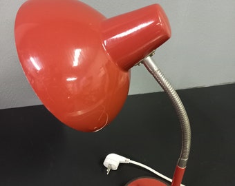 Orange Table Light / Retro Student Light / EMI Poljcane / Yugoslavia / Vintage Desk Lamp