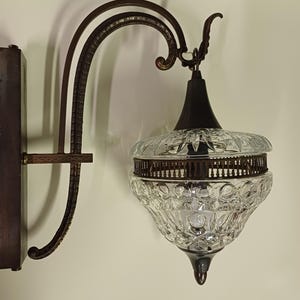 Wall Glass Sconce / Glass Wall Light / Vintage Wall Lamp / Brass and Glass Lamp / Light Fixture