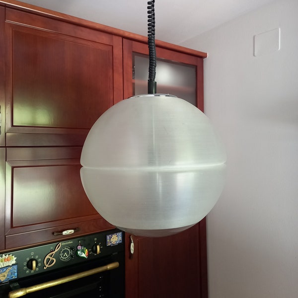 Vintage Sfera Pendant Lamp / Meblo Guzzini / Mid Century Sphere Ceiling Light / Plastic Globe Ceiling Light / Retro Hanging Lamp